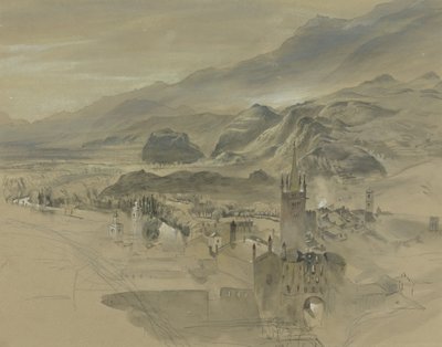 Vue de Sion, Valais, depuis le Château de Valère, vers 1863 - John Ruskin